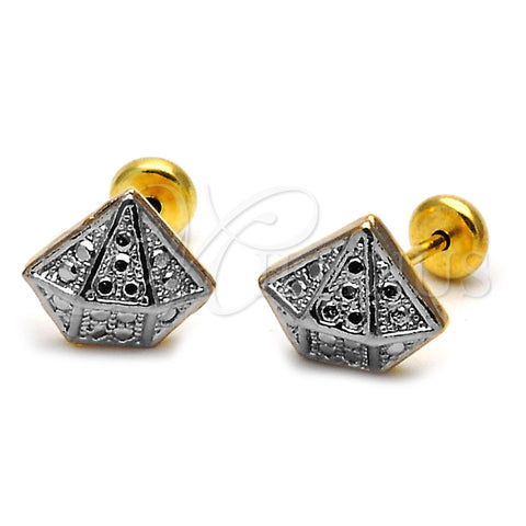 Arete Dormilona 02.55.0050 *PROMO* Oro Laminado, Mate, Dos Tonos