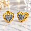 Arete Dormilona 02.55.0053 *PROMO* Oro Laminado, Diseño de Corazón, Mate, Dos Tonos