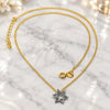 Collares con Dije 04.09.0042.18 Oro Laminado, Diseño de Judaica y Estrella de Davi, Mate, Dos Tonos (Calibre 0.35, Grosor 01 MM, 18 Pulgadas de Largo)