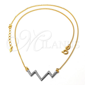 Collares con Dije 04.09.0046.18 Oro Laminado, Mate, Dos Tonos (0.35 Gauge, 01 MM Thickness, 18 Inches Length)