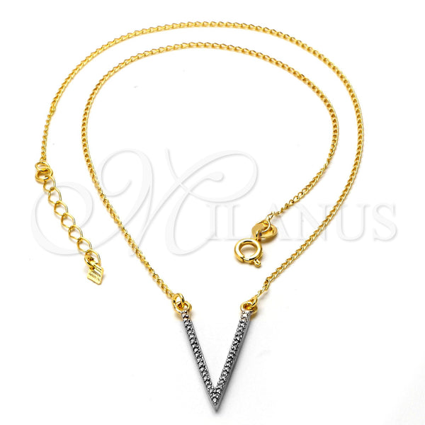 Collares con Dije 04.09.0047.18 Oro Laminado, Mate, Dos Tonos (0.35 Gauge, 01 MM Thickness, 18 Inches Length)