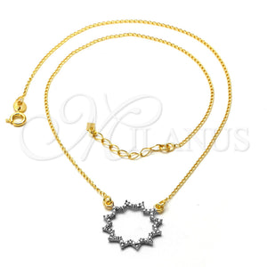 Collares con Dije 04.09.0049.18 Oro Laminado, Mate, Dos Tonos (0.35 Gauge, 01 MM Thickness, 18 Inches Length)