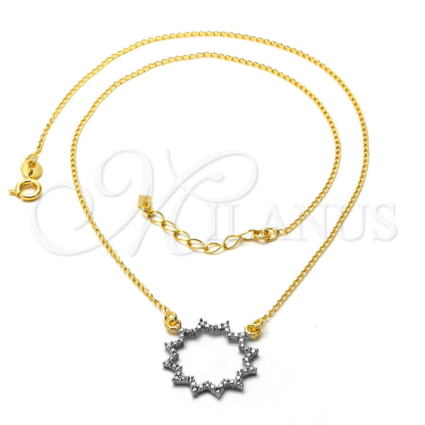 Collares con Dije 04.09.0049.18 Oro Laminado, Mate, Dos Tonos (0.35 Gauge, 01 MM Thickness, 18 Inches Length)
