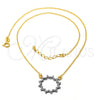 Collares con Dije 04.09.0049.18 Oro Laminado, Mate, Dos Tonos (0.35 Gauge, 01 MM Thickness, 18 Inches Length)