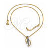 Collares con Dije 04.09.0050.48 Oro Laminado, Mate, Dos Tonos (Calibre 0.35, Grosor 01 MM, 18 Pulgadas de Largo)