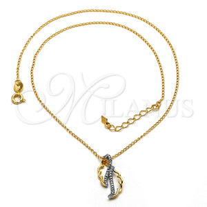 Collares con Dije 04.09.0050.48 Oro Laminado, Mate, Dos Tonos (0.35 Gauge, 01 MM Thickness, 18 Inches Length)