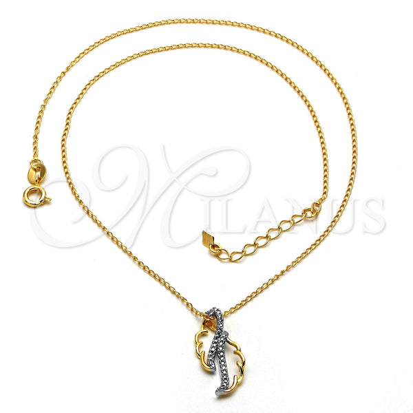 Collares con Dije 04.09.0050.48 Oro Laminado, Mate, Dos Tonos (0.35 Gauge, 01 MM Thickness, 18 Inches Length)