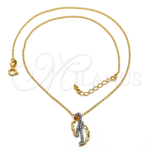 Collares con Dije 04.09.0050.48 Oro Laminado, Mate, Dos Tonos (0.35 Gauge, 01 MM Thickness, 18 Inches Length)