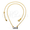 Collares con Dije 04.09.0051.18 Oro Laminado, Diseño de Amor, Mate, Dos Tonos (0.35 Gauge, 01 MM Thickness, 18 Inches Length)