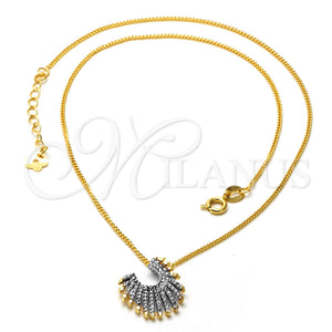 Collares con Dije 04.09.0053.18 Oro Laminado, Mate, Dos Tonos (0.35 Gauge, 01 MM Thickness, 18 Inches Length)
