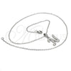 Collares con Dije 04.238.0012.1.18 Acero Inoxidable, Diseño de Iniciales y Rolo, con Blanca Cristal, Pulido, Tono Plateado (02 MM Thickness, 18 Inches Length)