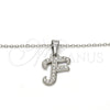 Collares con Dije 04.238.0005.1.18 Acero Inoxidable, Diseño de Iniciales y Rolo, con Blanca Cristal, Pulido, Tono Plateado (02 MM Thickness, 18 Inches Length)