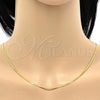 Gargantilla Basica 04.238.0017.1.18 Oro Laminado, Diseño de Herringbone, Pulido, Tono Dorado (0.35 Gauge, 02 MM Thickness, 18 Inches Length)