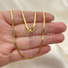 Gargantilla Basica 04.238.0017.1.18 Oro Laminado, Diseño de Herringbone, Pulido, Tono Dorado (0.35 Gauge, 02 MM Thickness, 18 Inches Length)