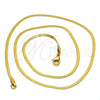 Gargantilla Basica 04.238.0017.1.18 Oro Laminado, Diseño de Herringbone, Pulido, Tono Dorado (0.35 Gauge, 02 MM Thickness, 18 Inches Length)