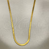 Gargantilla Basica 04.238.0017.1.18 Oro Laminado, Diseño de Herringbone, Pulido, Tono Dorado (0.35 Gauge, 02 MM Thickness, 18 Inches Length)