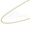 Gargantilla Basica 04.238.0015.18 Acero Inoxidable, Diseño de Rolo, Pulido, Tono Dorado (0.35 Gauge, 02 MM Thickness, 18 Inches Length)