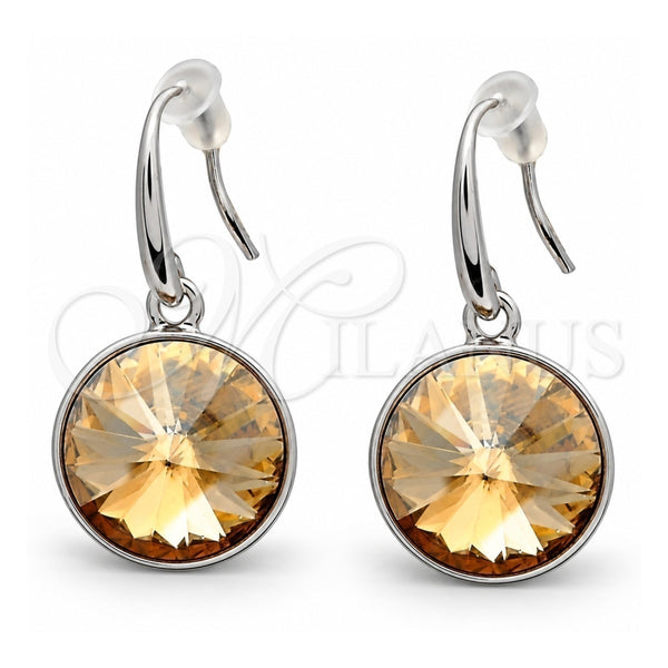 Arete Colgante 02.239.0001.2 Oro Laminado Blanco, con Swarovski Elements Light Silk, Pulido, Rodinado