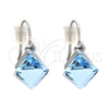 Arete Colgante 02.239.0002 Rodio Laminado, con Swarovski Elements Aquamarine, Pulido, Rodinado