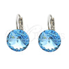 Arete Gancho Frances 02.239.0005 Rodio Laminado, con Light Turquoise Swarovski Elements, Pulido, Rodinado