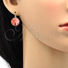 Arete Gancho Frances 02.239.0005.1 Oro Laminado Blanco, con Swarovski Elements Light Siam, Pulido, Rodinado