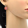 Arete Gancho Frances 02.239.0005.1 Rodio Laminado, con Swarovski Elements Light Siam, Pulido, Rodinado