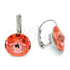 Arete Gancho Frances 02.239.0005.1 Rodio Laminado, con Swarovski Elements Light Siam, Pulido, Rodinado