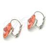 Arete Gancho Frances 02.239.0005.1 Rodio Laminado, con Swarovski Elements Light Siam, Pulido, Rodinado
