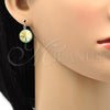 Arete Gancho Frances 02.239.0005.3 Rodio Laminado, con Swarovski Elements Luminous Green, Pulido, Rodinado