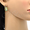 Arete Gancho Frances 02.239.0005.3 Rodio Laminado, con Swarovski Elements Luminous Green, Pulido, Rodinado
