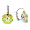 Arete Gancho Frances 02.239.0005.3 Rodio Laminado, con Swarovski Elements Luminous Green, Pulido, Rodinado