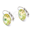 Arete Gancho Frances 02.239.0005.3 Rodio Laminado, con Swarovski Elements Luminous Green, Pulido, Rodinado