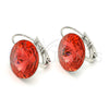 Arete Gancho Frances 02.239.0005.4 Rodio Laminado, con Padparadscha Swarovski Elements, Pulido, Rodinado