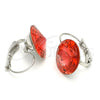 Arete Gancho Frances 02.239.0005.4 Rodio Laminado, con Padparadscha Swarovski Elements, Pulido, Rodinado