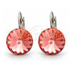 Arete Gancho Frances 02.239.0005.4 Oro Laminado Blanco, con Swarovski Elements Padparadscha, Pulido, Rodinado
