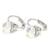 Arete Gancho Frances 02.239.0010 Rodio Laminado, Diseño de Disco, con Swarovski Elements Crystal, Pulido, Rodinado