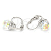 Arete Gancho Frances 02.239.0010 Rodio Laminado, Diseño de Disco, con Swarovski Elements Crystal, Pulido, Rodinado