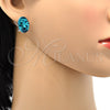 Arete Dormilona 02.239.0015 Rodio Laminado, con Swarovski Elements Indicolite, Pulido, Rodinado