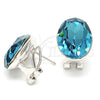 Arete Dormilona 02.239.0015 Rodio Laminado, con Swarovski Elements Indicolite, Pulido, Rodinado