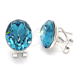 Arete Dormilona 02.239.0015 Rodio Laminado, con Swarovski Elements Indicolite, Pulido, Rodinado