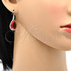 Arete Colgante 02.239.0016 Rodio Laminado, Diseño de Gota, con Swarovski Elements Padparadscha, Pulido, Rodinado