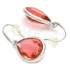 Arete Colgante 02.239.0016 Rodio Laminado, Diseño de Gota, con Swarovski Elements Padparadscha, Pulido, Rodinado