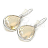 Arete Colgante 02.239.0016.1 Rodio Laminado, Diseño de Gota, con Swarovski Elements Light Silk, Pulido, Rodinado