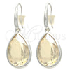 Arete Colgante 02.239.0016.1 Rodio Laminado, Diseño de Gota, con Swarovski Elements Light Silk, Pulido, Rodinado