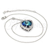 Collares con Dije 04.239.0014.16 Rodio Laminado, Diseño de Corazón, con Swarovski Elements Bermuda Blue y Micro Pave Blanca, Pulido, Rodinado (Grosor 01 MM, 16 Pulgadas de Largo)