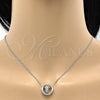 Collares con Dije 04.239.0027.16 Rodio Laminado, Diseño de Corazón y Rolo, con Swarovski Elements Aurore Boreale, Pulido, Rodinado (Grosor 01 MM, 16 Pulgadas de Largo)