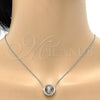 Collares con Dije 04.239.0027.16 Rodio Laminado, Diseño de Corazón y Rolo, con Swarovski Elements Aurore Boreale, Pulido, Rodinado (Grosor 01 MM, 16 Pulgadas de Largo)