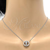 Collares con Dije 04.239.0028.16 Rodio Laminado, Diseño de Rolo y Corazón, con Swarovski Elements Aurore Boreale, Pulido, Rodinado (Grosor 01 MM, 16 Pulgadas de Largo)