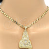 Dije Religioso 05.120.0003 Oro Laminado, Diseño de Sagrado Corazon de Jesus, con Blanca Zirconia Cubica, Pulido, Tono Dorado