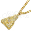 Dije Religioso 05.120.0003 Oro Laminado, Diseño de Sagrado Corazon de Jesus, con Blanca Zirconia Cubica, Pulido, Tono Dorado